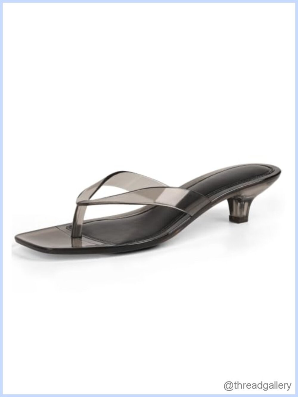 Jelly Kitten Heels Square Open Toe Flip Flop Sandals